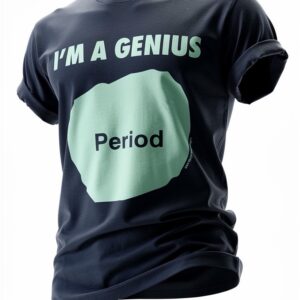 Navy With Lime Green Ink GENIUS T-SHIRT