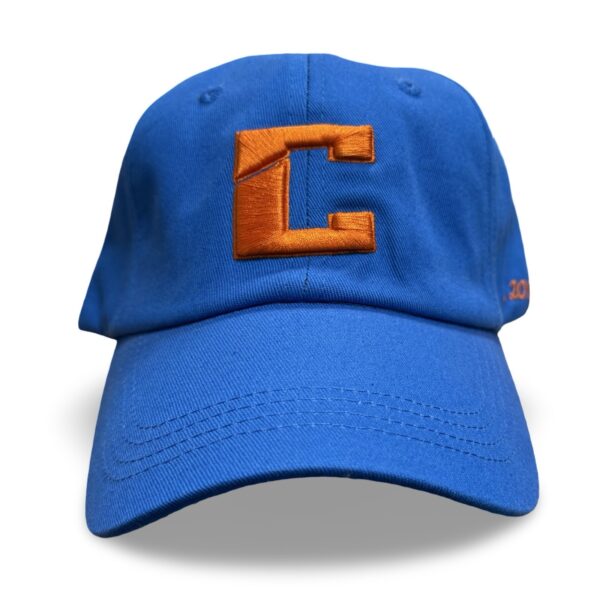 Blue with Orange stitch Dad Hat - Image 3