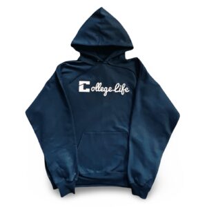 Navy Blue Cursive Logo Hoodie