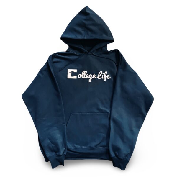 Navy Blue Cursive Logo Hoodie