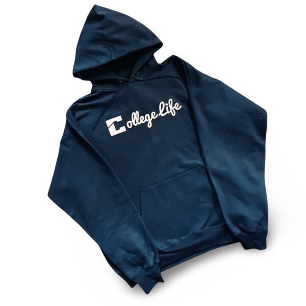 Navy Blue Cursive Logo Hoodie - Image 2