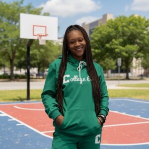 Cursive Logo Sweat Suit (Unisex) Clover Green with White Stitch