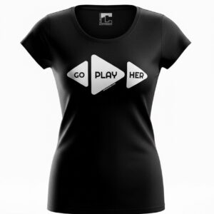 (Female) GO PLAY HER! (Black/white print) 100%cotton