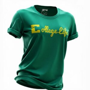 (Female) Cursive Logo Tee (baby Grass/sunflower print)