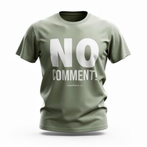 NO COMMENT! (Unisex ) Light Tea/White Print