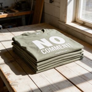 NO COMMENT! (Unisex ) Light Tea/White Print