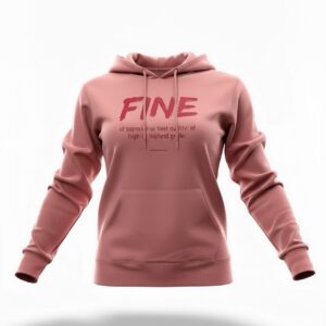 FINE Hoodie (Female) Pale Rose/Flamingo Print