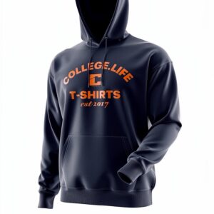 Official Varsity Print Style Hoodie (Unisex) Navy/Florida Orange Print