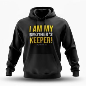 I AM MY BROTHER’S KEEPER! Hoodie Black Mustard/White Print