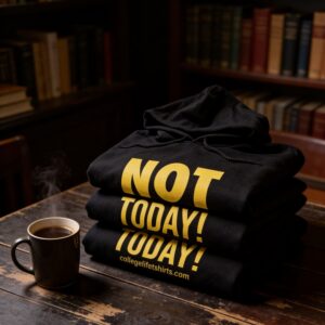 NOT TODAY! Hoodie Black/Mustard Print