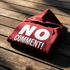 NO COMMENT! Hoodie (Unisex) Wine/White Print