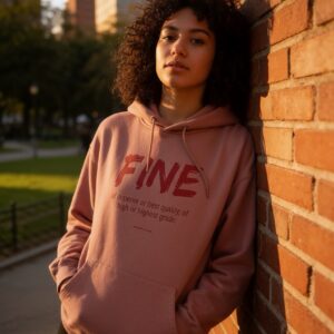 FINE Hoodie (Female) Pale Rose/Flamingo Print