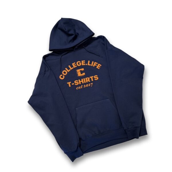 Official Varsity Print Style Hoodie (Unisex) Navy/Florida Orange Print - Image 2