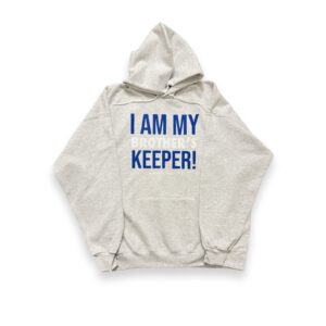 I AM MY BROTHERS KEEPER! Hoodie Wolf Gray/Blue & White Print