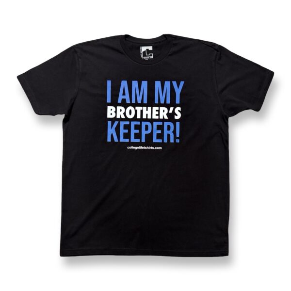I AM MY BROTHER’S KEEPER! Black/Blue & White Print