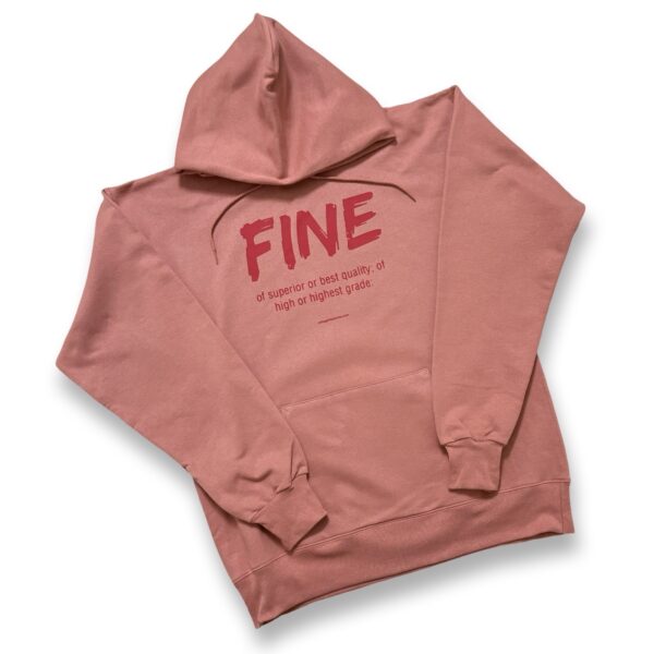FINE Hoodie (Female) Pale Rose/Flamingo Print - Image 2