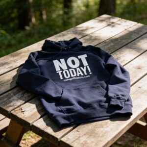 NOT TODAY! Hoodie Blueberry/Swan Print