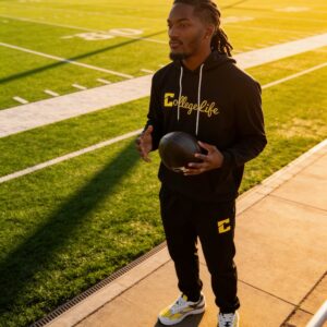 CURSIVE LOGO SWEAT SUIT (unisex) Paradise Crow/ Mustard Print
