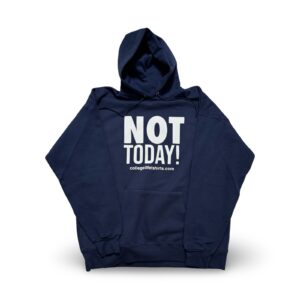 NOT TODAY! Hoodie Blueberry/Swan Print