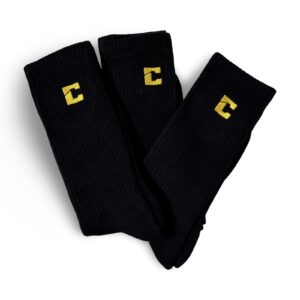 (3 PACK SOCKS) PARADISE CROW/GOLD DUST STITCH