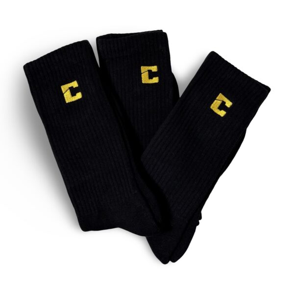 (3 PACK SOCKS) PARADISE CROW/GOLD DUST STITCH