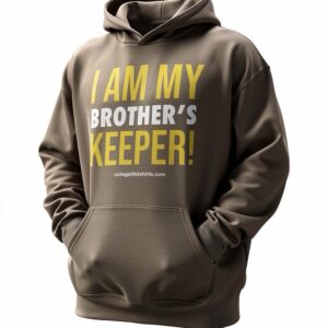 I AM MY BROTHER’S KEEPER! LIGHT COFFEE/MUSTARD AND SWAN PRINT