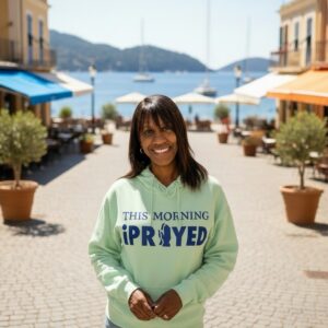 THIS MORNING iPRAYED (Mint/Blueberry Print) unisex