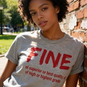 Fine (Female) Wolf Gray/Rasberry Print