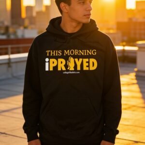THIS MORNING iPRAYED (Hoodie) Paradise Crow/Mustard Print 50/50